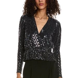 ba & sh Filip Sequin Black Top sz XS NWT